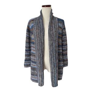 Alfred Dunner Open Front Cardigan Sweater Striped Women’s PM Multicolored NWOT